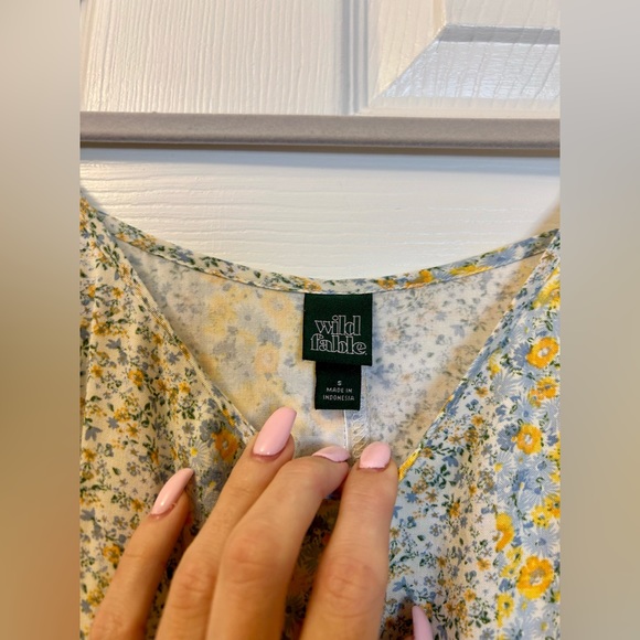 Wild Fable White, Blue & Yellow Floral Print Cami Dress - Picture 6 of 7